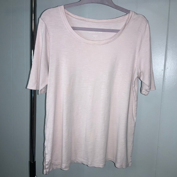 J. Jill pink Pima Scoop Neck Elbow Sleeve Tee Sz M cotton - Picture 1 of 4